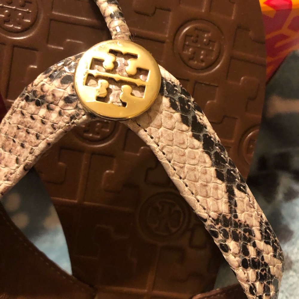 Tory Burch Thora Python Print Sandals - image 6